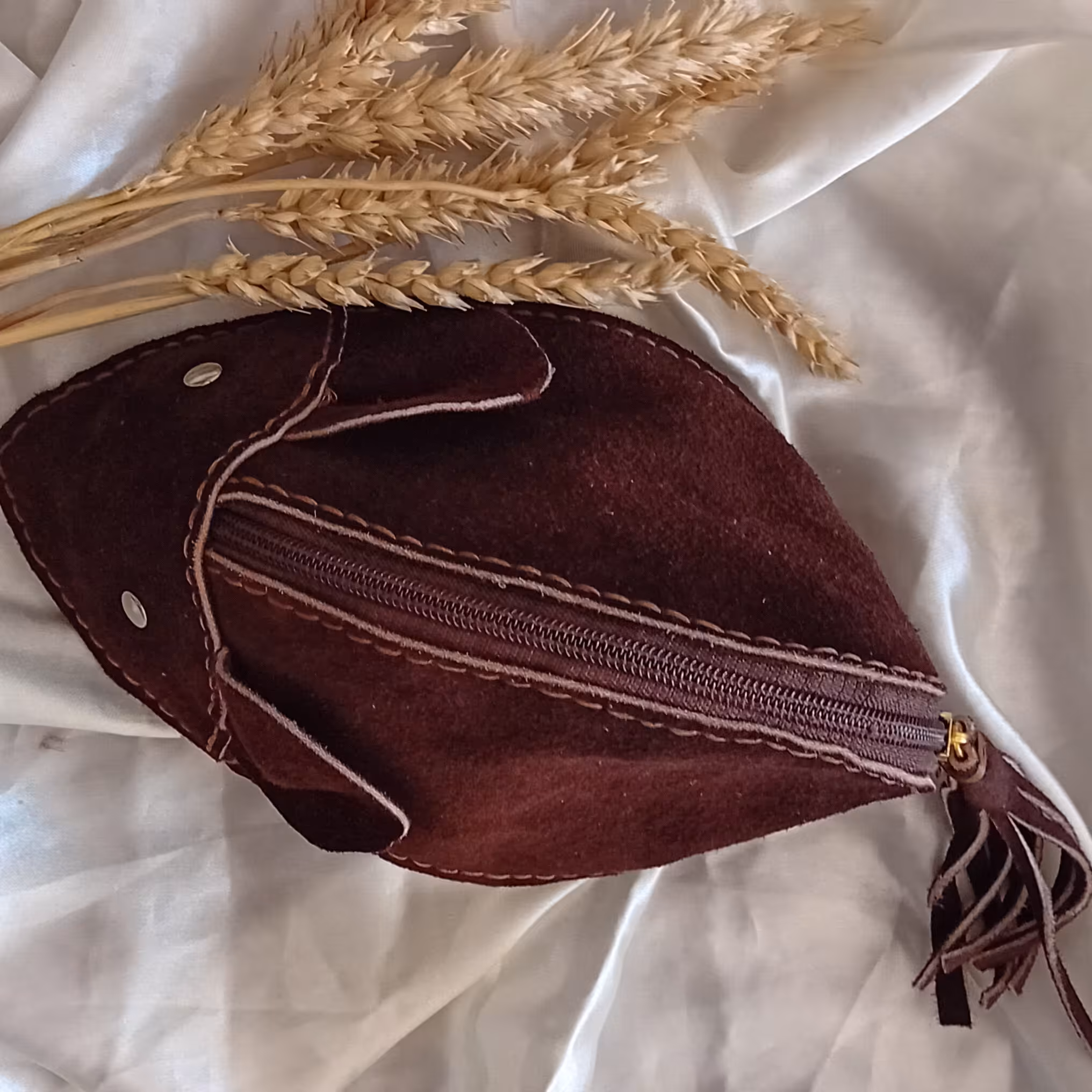 کیف جا مدادی چرم طبیعی اشبالت گاوی 