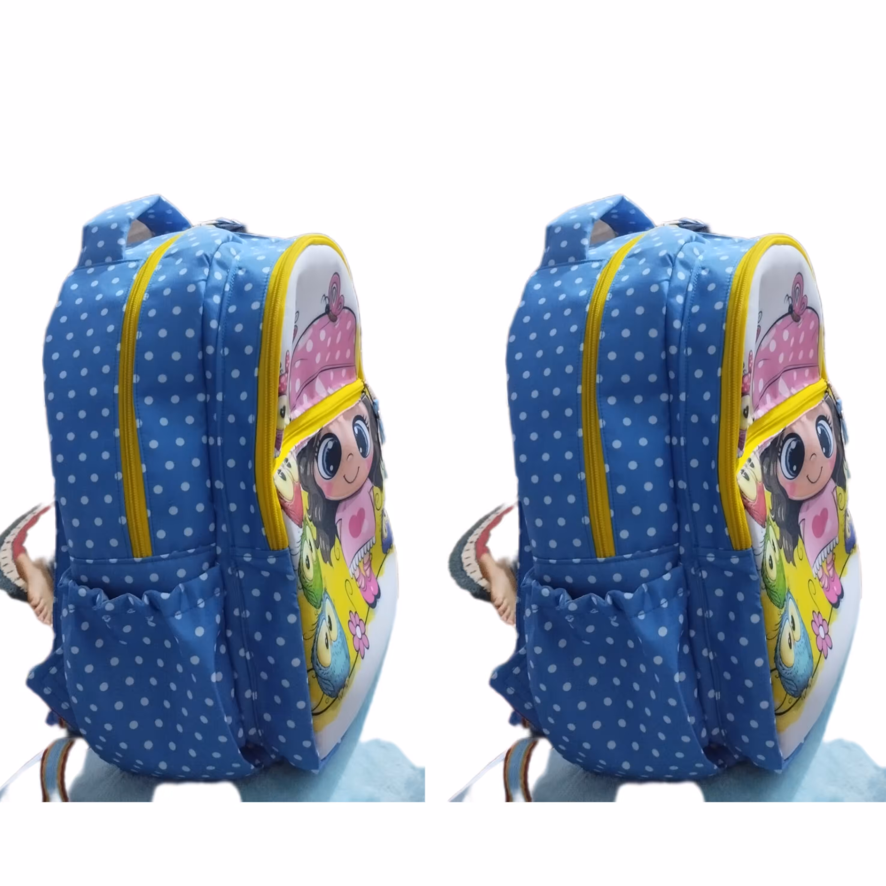 کیف مدرسه .300گرم.بهمراه یک جا مدادی ..آبی 