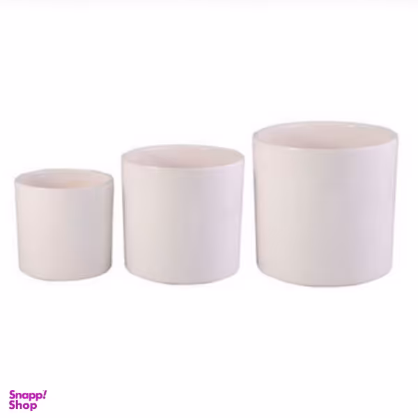 گلدان سرامیک مدل استوانه ای مجموعه 3 عددی