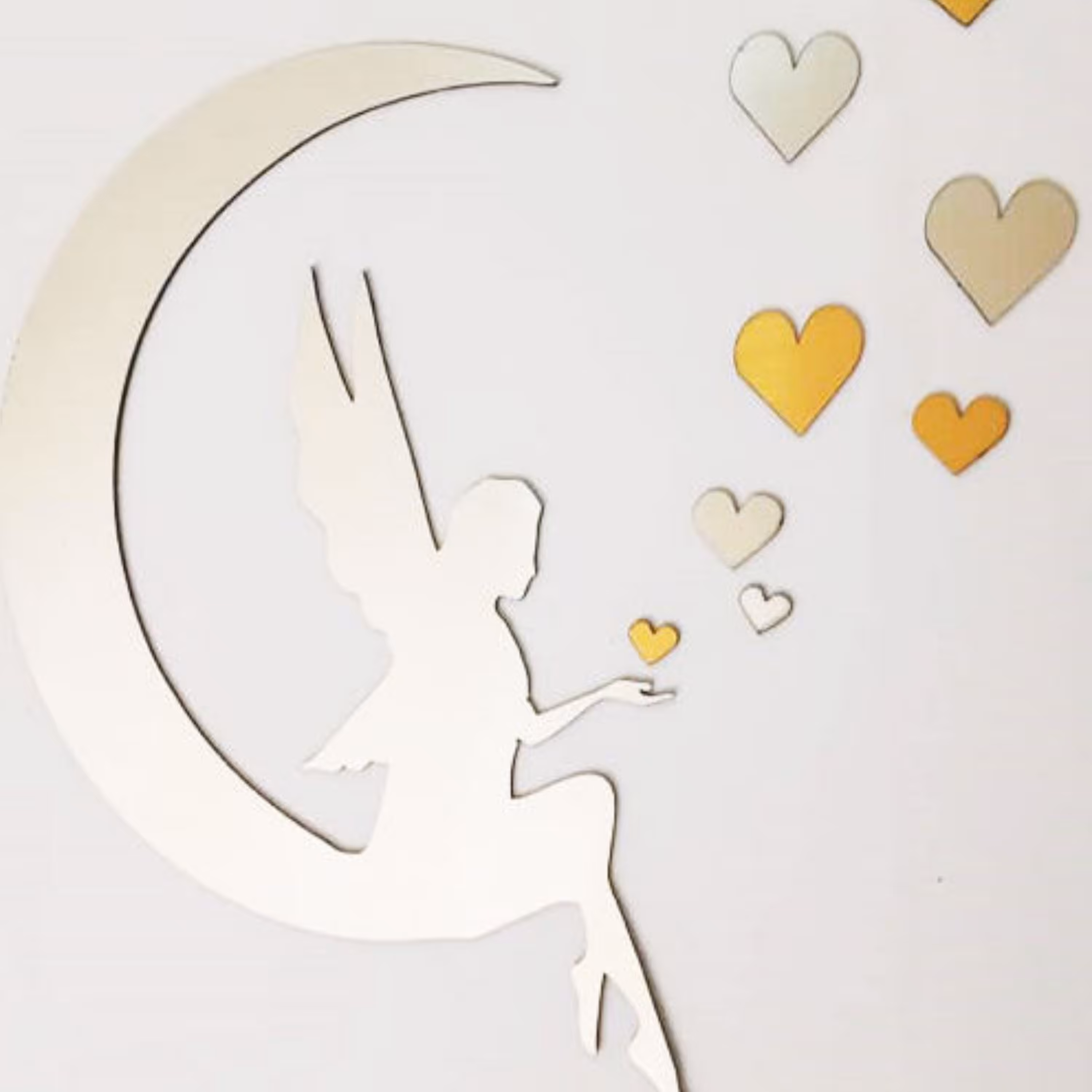 اینه دکوراتیو پدیده مدل ماه و پری و قلب