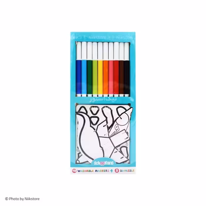 ماژیک 10 رنگ 3D و 3 بازی لگو اسکول فنس کد 92478