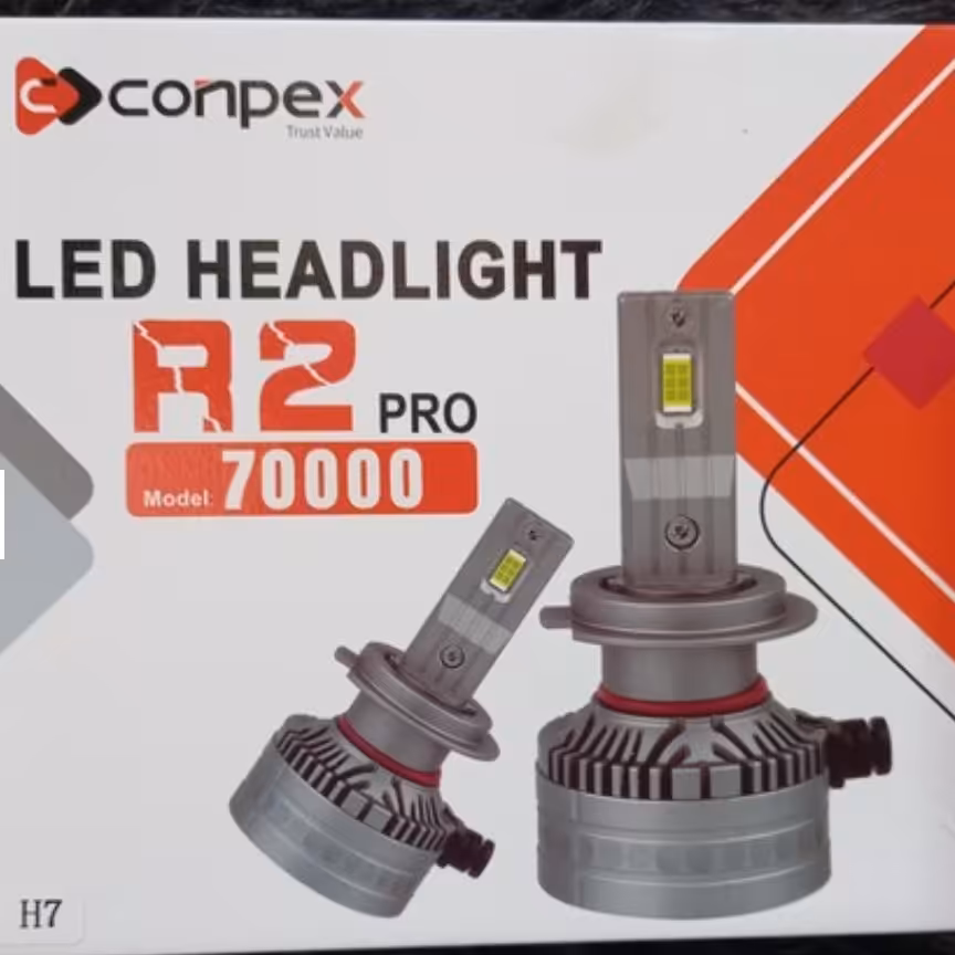 هدلایت R2 conpex  کانپکس پایه H7 H1 9005 H11 نور خوب و دارای کنباس محصول 2023