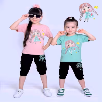 تیشرت شلوارک دخترک دخترانه