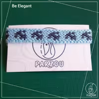 دستبند دوستی دو رنگ آبی و طوسی طرح لنگر