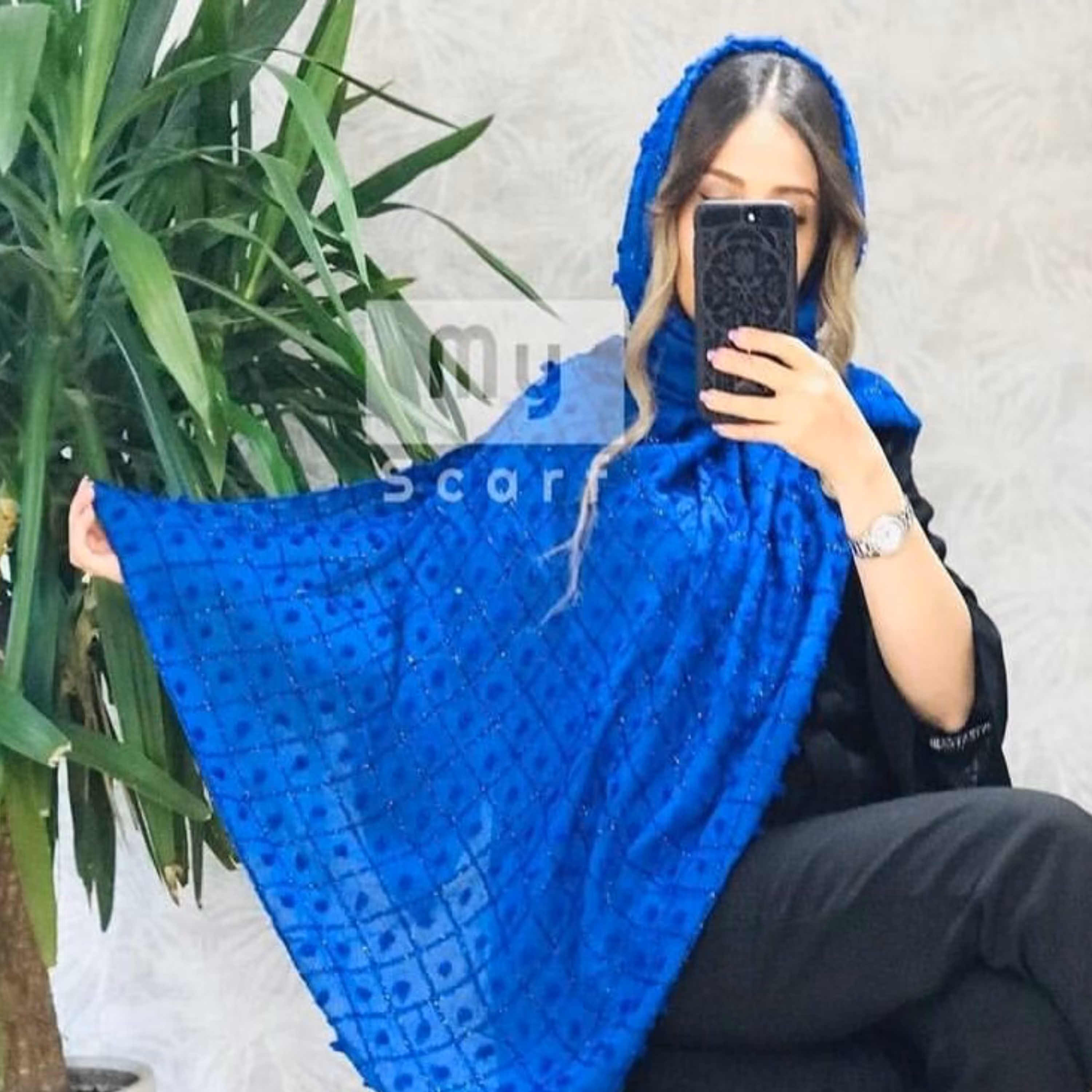 شال نخ لمه اشکی رنگبندی عالی