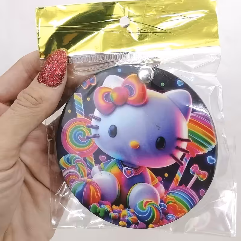 آیینه جیبی چوبی تاشو فانتزی انیمشینی طرح کیتی (دو هزار جنس متنوع موجوده)