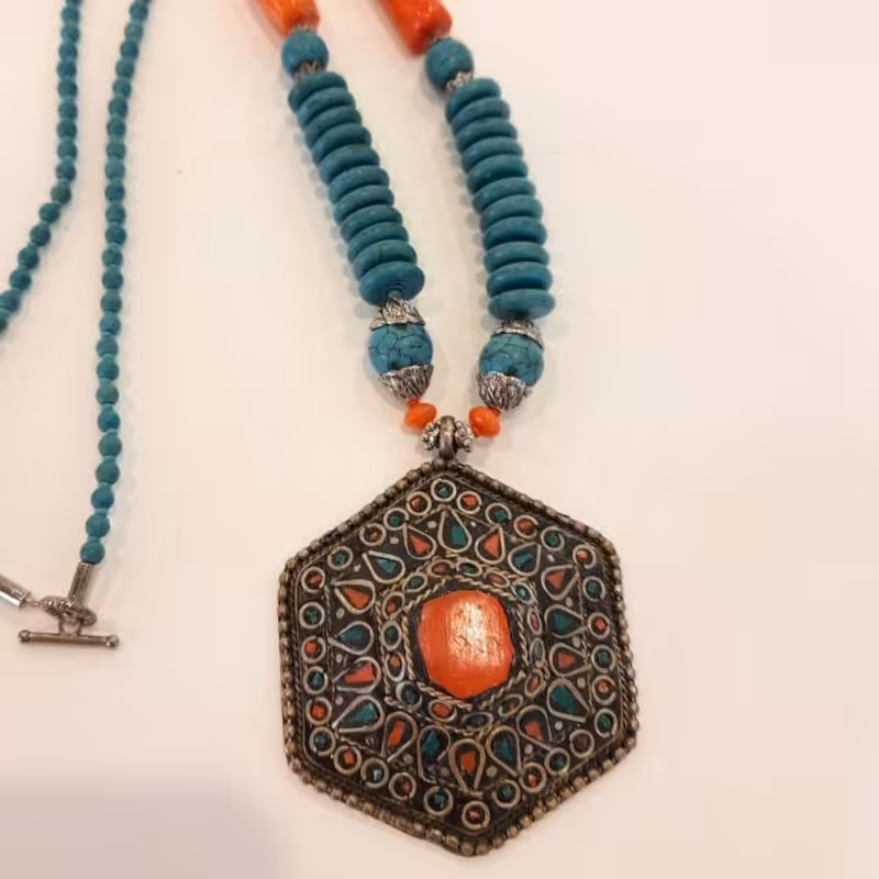 رومانتویی سنگ فیروزه مرجان