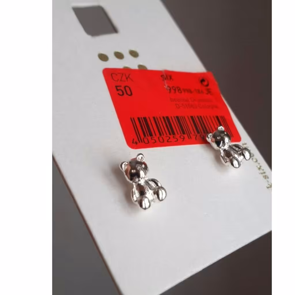 گوشواره خرسی گوشواره خرس گوشواره نقره ای گوشواره ریز 