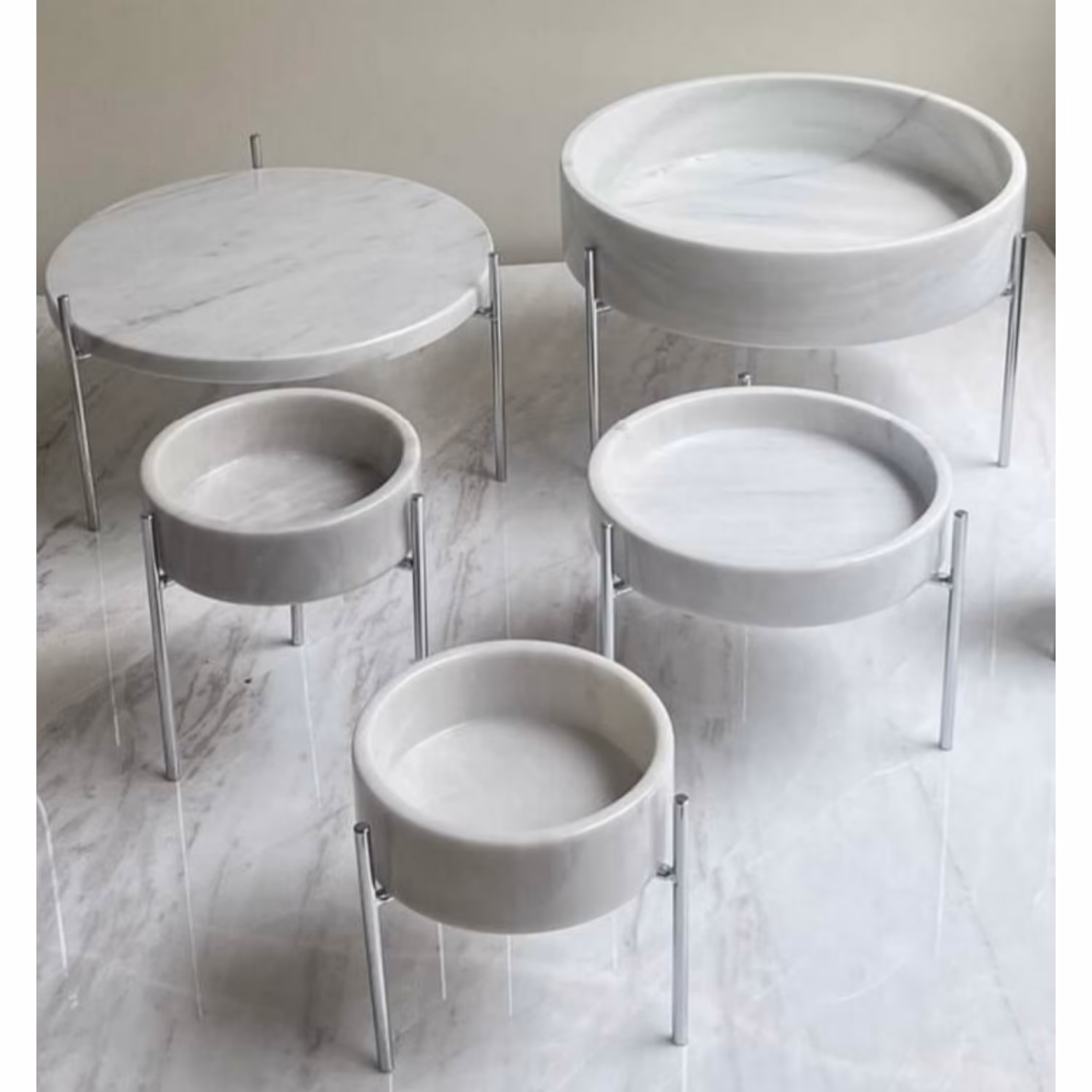 ست 5تیکه همراه گلدون سنگی