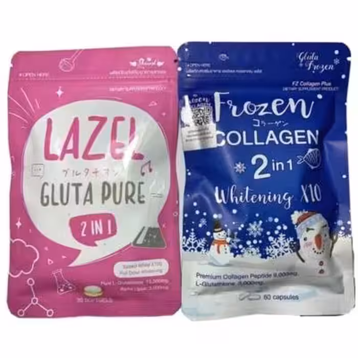 پکیج سفیدکننده بدن لزل گلوتاتیون و فروزن تایلندی اصل