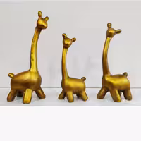 زرافه 3 تایی طلایی دکوری