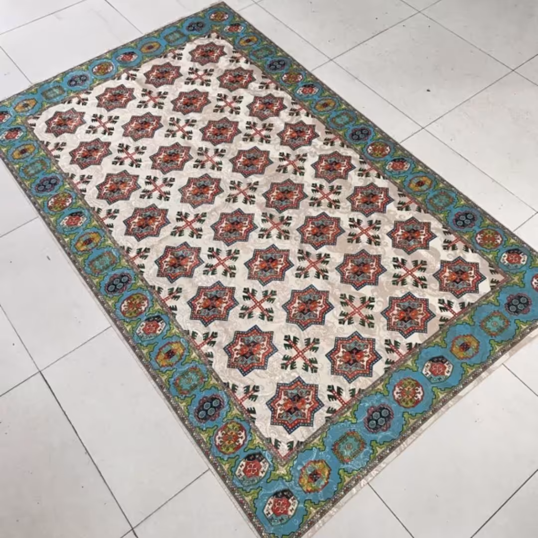 رومیزی و زیرسفره و روفرشی در طرح های مختلف و در سایز مختلف طرح فرش ترکمن و طرح قالی