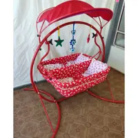 گهواره دوقلو  ننو دوقلو فلزی  نوزاد جنس درجه 1  (دارای تشک و بالشت و بلبرینگ وصفحه پلاسفرم مخصوص)