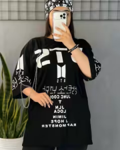 تی شرت لش زنجیردار قواره دار