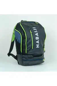 کیف ورزشی مشکی مردانه و زنانه سیاه کوله پشتی شناگر زرد 27 لیتر 900 Decathlon