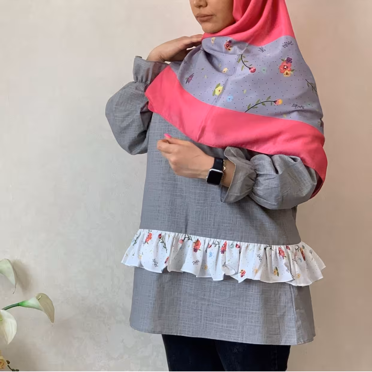 ست شومیز نخی و روسری نخی