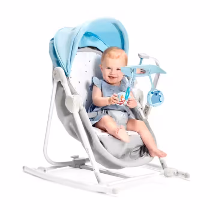 گهواره وصندلی نوزاد 5 کاره کیندرکرافت المان مدل یونیمو رنگ ابی  kindercraft  unimo