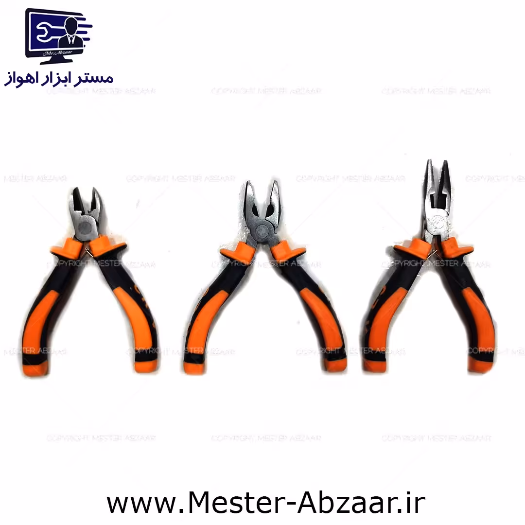 مجموعه 3 تکه انبر دست سیم چین دم باریک 4.5 اینچ مخابراتی اردرلی ORDERLY 3PC