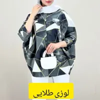 مانتو کوتاه ساده پانچ مشکی ساده نخی تابستانه کوتاه فری سایز جلو دکمه 