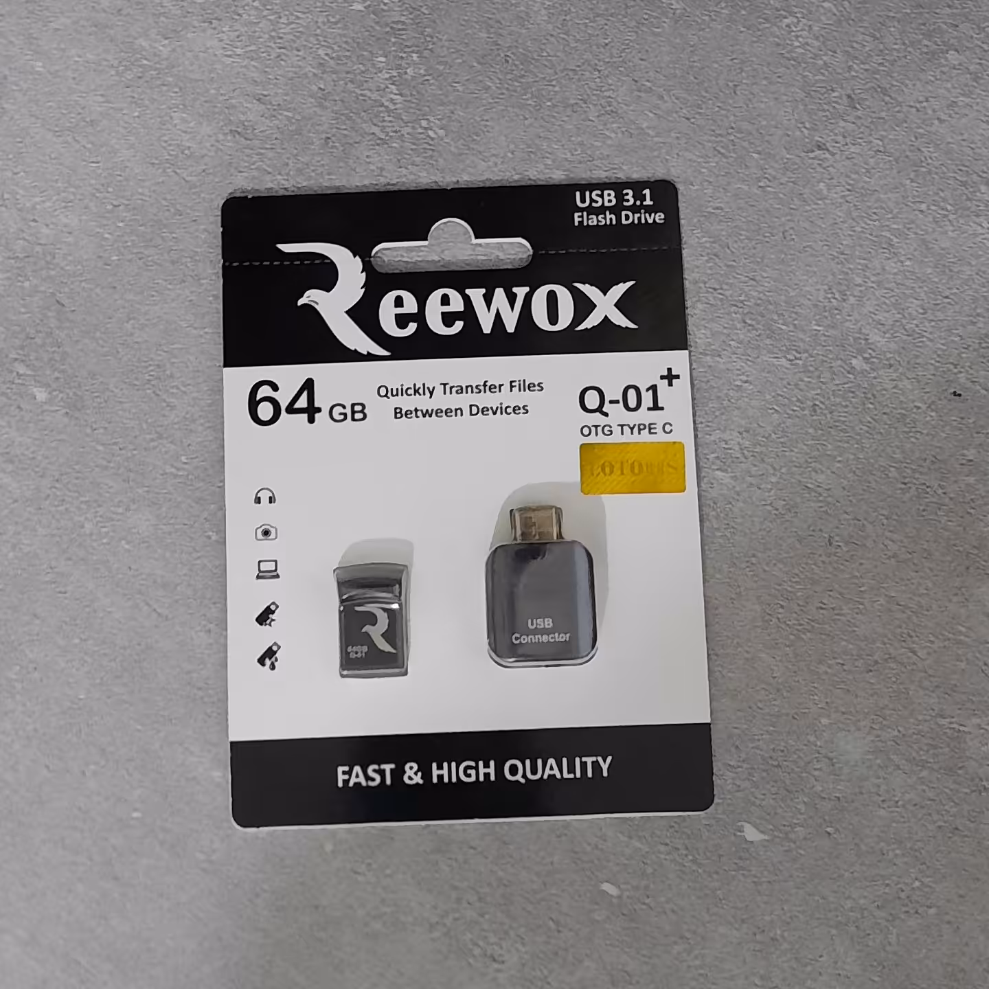 فلش 64 گیگ Reewox مدل Q01 پلاس گارانتی مادام العمر 