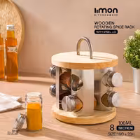 ادویه گردان 8 عددی استیل و چوب لیمون کد 2346