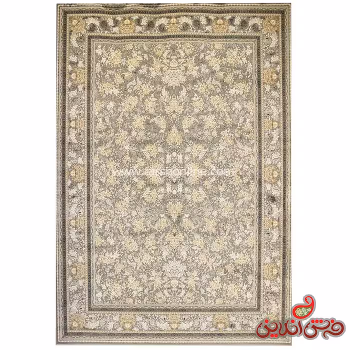 فرش زمرد مشهد برجسته طرح 24006 الماسی روشن