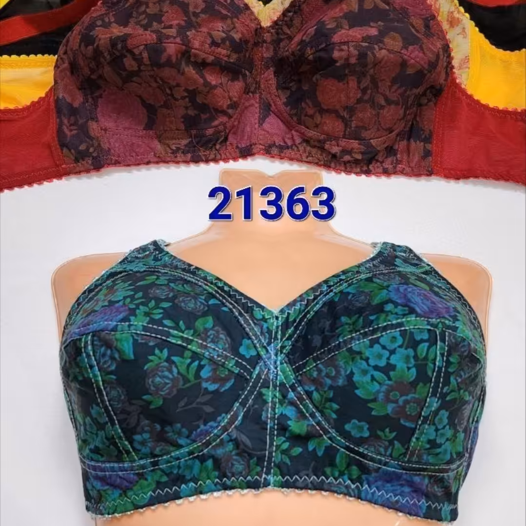 سوتین زنانه یاردی طرح دار زیرنخی سایز 70 تا 85