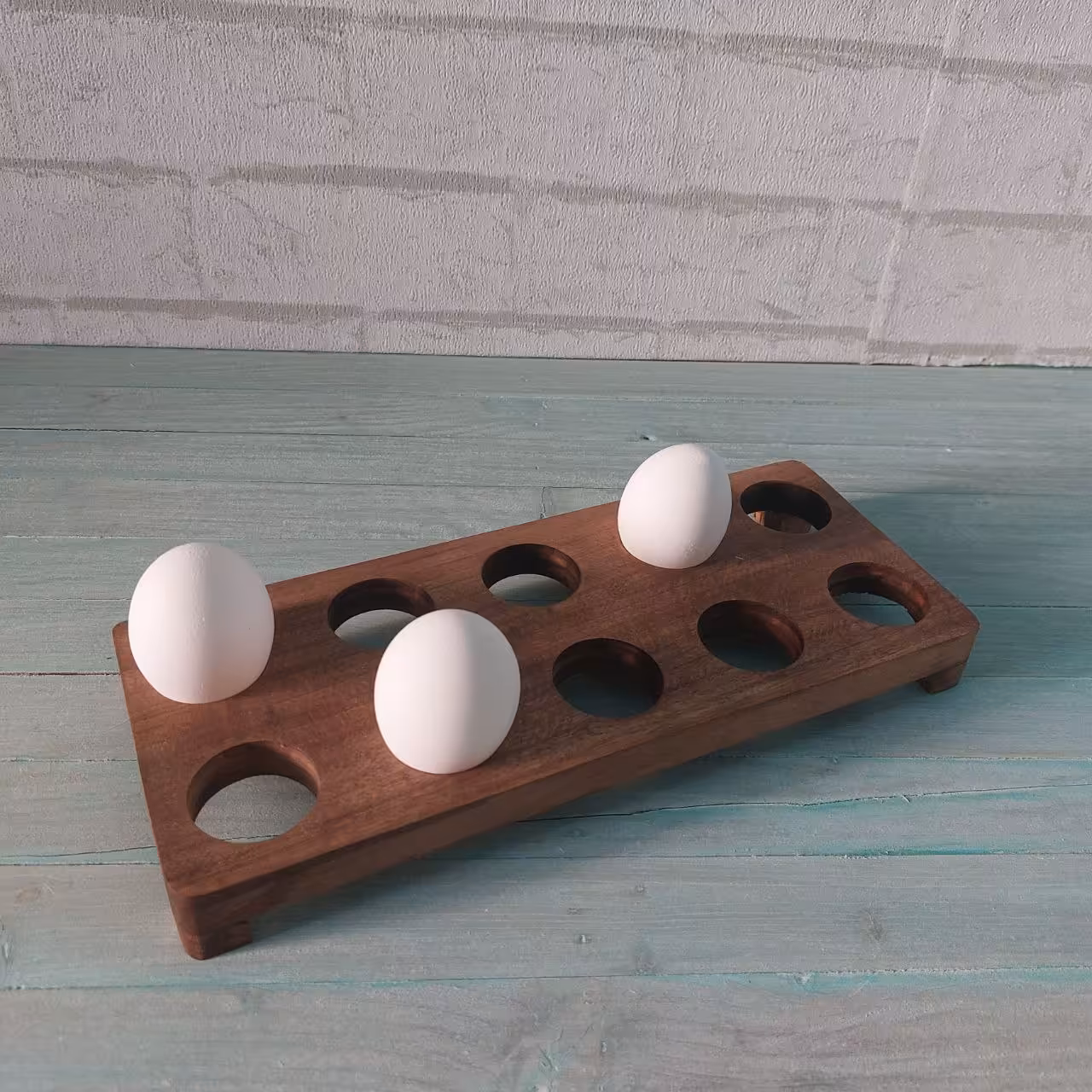 جا تخم مرغی 10 تایی چوبی پایه دار