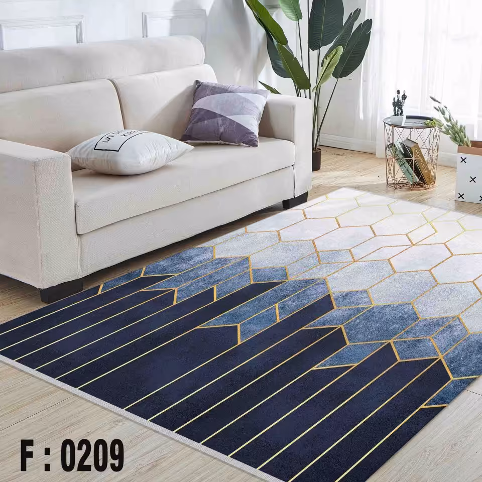فرشینه مخمل لایکتیک سه لایه سایز 200 در 140 طرح سنتی کد F:0209