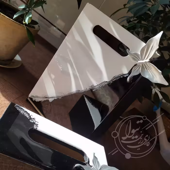 سطل و جادستمال کاغذی رزینی مدل شب و روز