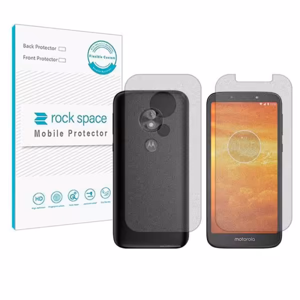 گلس صفحه نمایش و پشت گوشی موتورولا E5 Play Go مدل نانو هیدروژل گیمینگ برند راک اسپیس کد SS