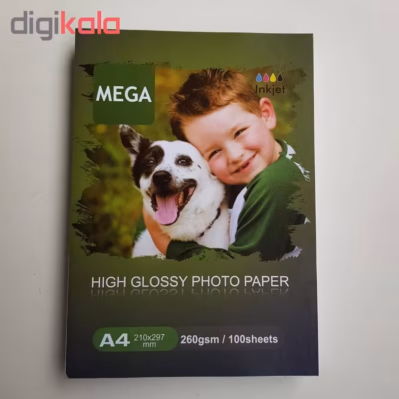 کاغذ فتو گلاسه(ضد آب) 260 گرم مگا سایز A4