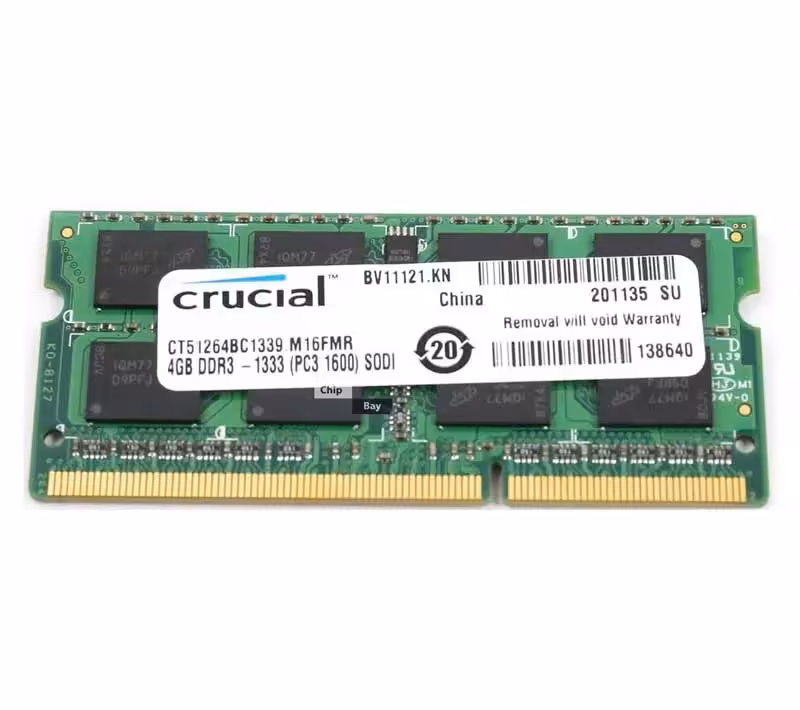 رم لپ تاپ کروشیال مدل 1333 DDR3 PC3 10600s MHz ظرفیت 4گیگابایت