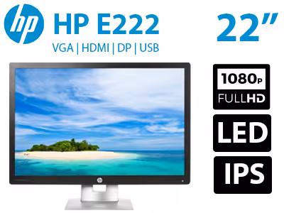 مانیتور استوک HP EliteDisplay E222 اچ پی 22 اینچ W-LED FHD IPS PLS HDMI 7ms