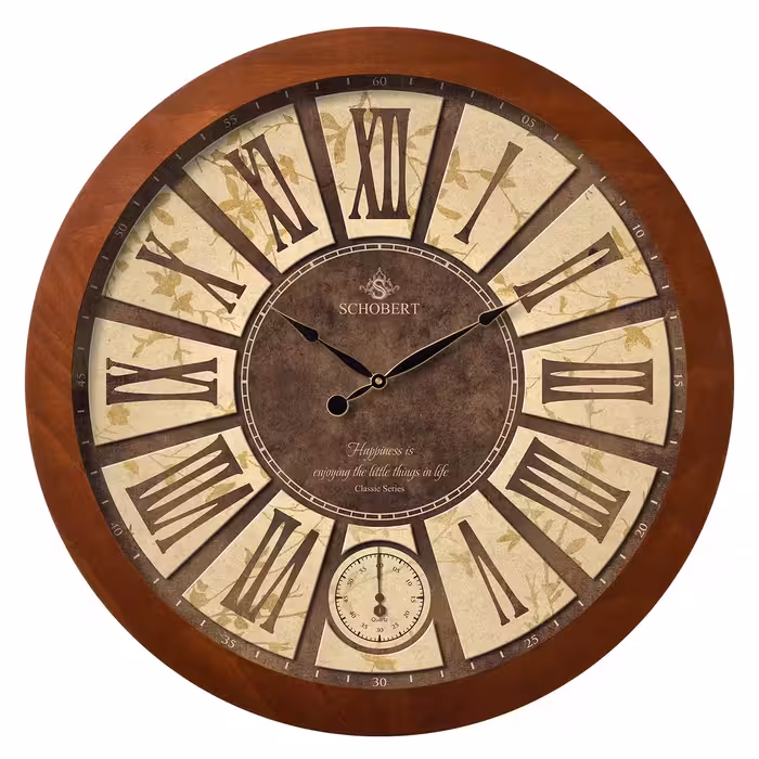 ساعت دیواری چوبی شوبرت مدل 6130 سایز 60