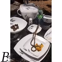 سرویس چینی غذاخوری 107پارچه تقدیس طرح گندومک 12نفره کوئین