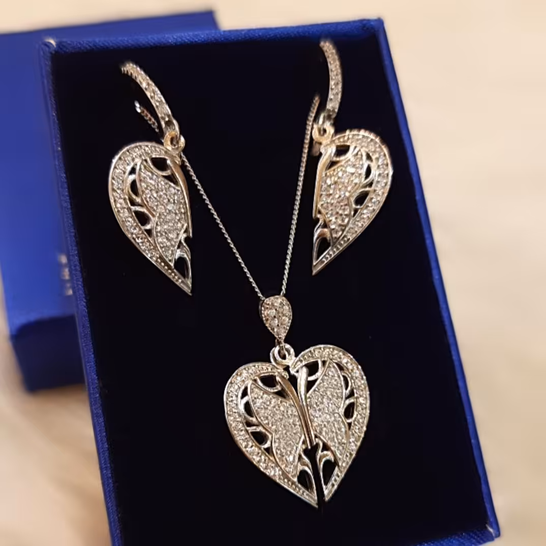 نیم ست نقره مدل بال