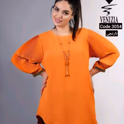 شومیز آستین پلیسه سایز بزرگ 3054
