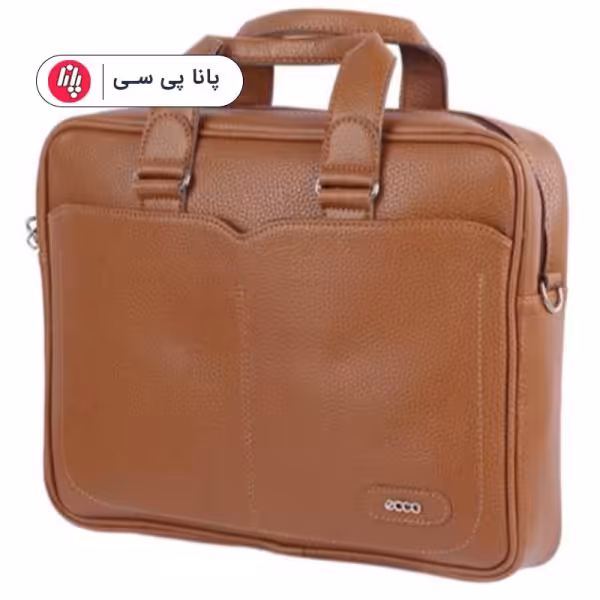 کیف لپتاپ طرح چرم B075 قهوه ای روشن