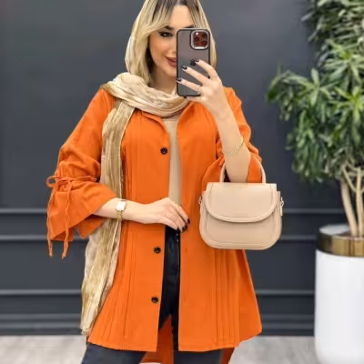 مانتو اسپرت زنانه لنین مدل شومیز جلو پیلی