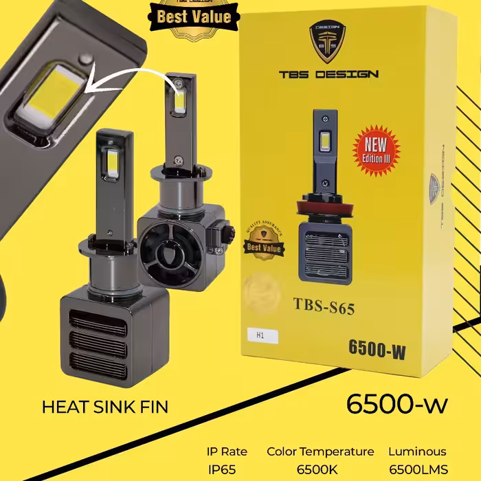 هدلایت  رادیاتی Tbs S65گارانتی یکساله تعویض پایهH7 شرکت Tbs Deasen جنس اصلی و درجه یک