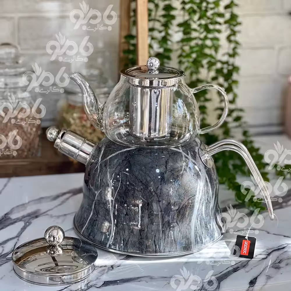 ست کتری و قوری استیل چاپدار دالتون