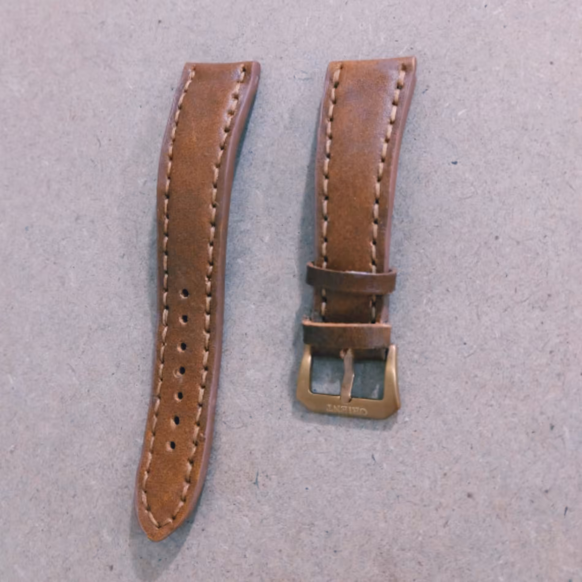 بند ساعت چرم مردانه سگگ طلایی و استیل سایز دلخواه