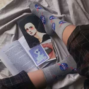 جوراب ناسا طوسی ساقدار نخ پنبه فری سایز