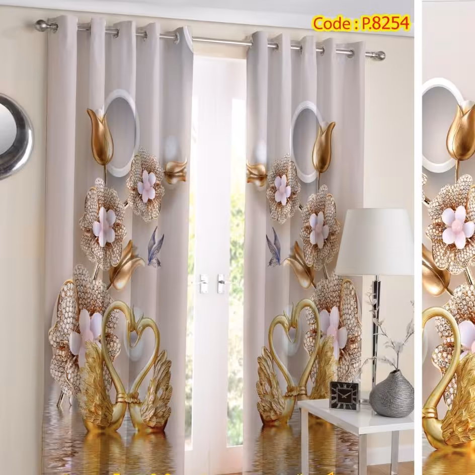 پرده چاپی پانچ  هازان دو قواره عرض 140 ارتفاع 230