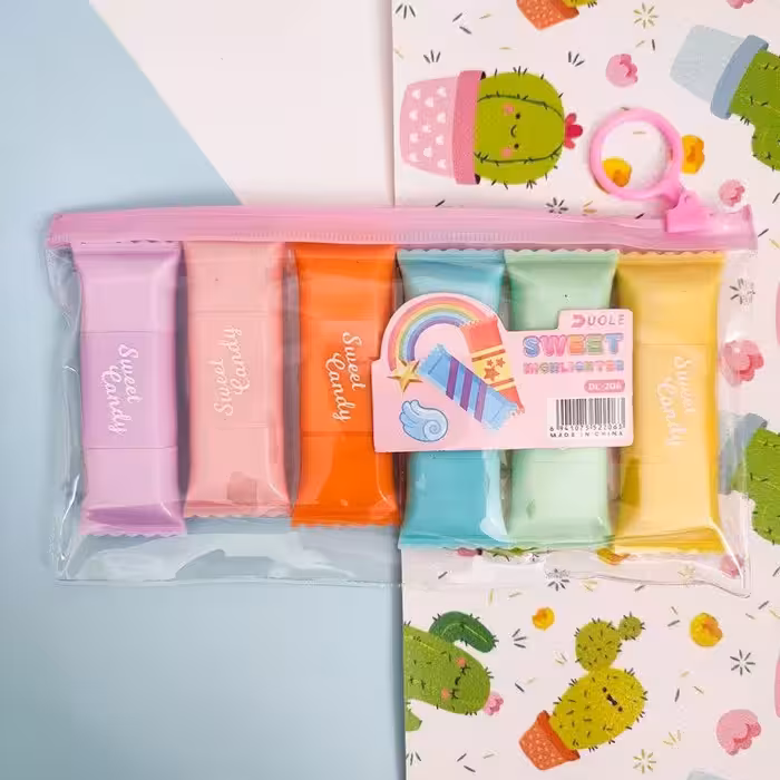 ماژیک هایلایتر  شکلاتی بسته 6 عددی