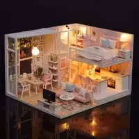 کیت خانه مینیاتوری ( عروسکی) ساختنی بالامپ های زیبا