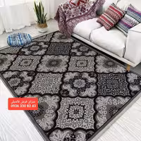 گلیم فرش ماشینی4متری رنگ دودی کد802 