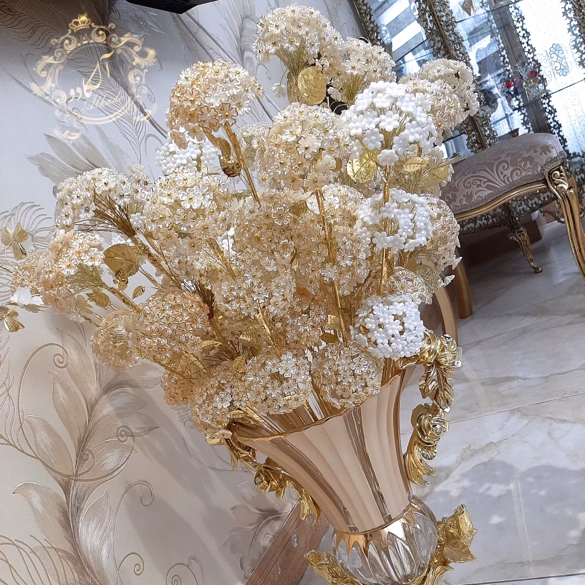 گل کریستالی گل مصنوعی شاخه گل  شاخه گل تزیینی  گل (پس کرایه)