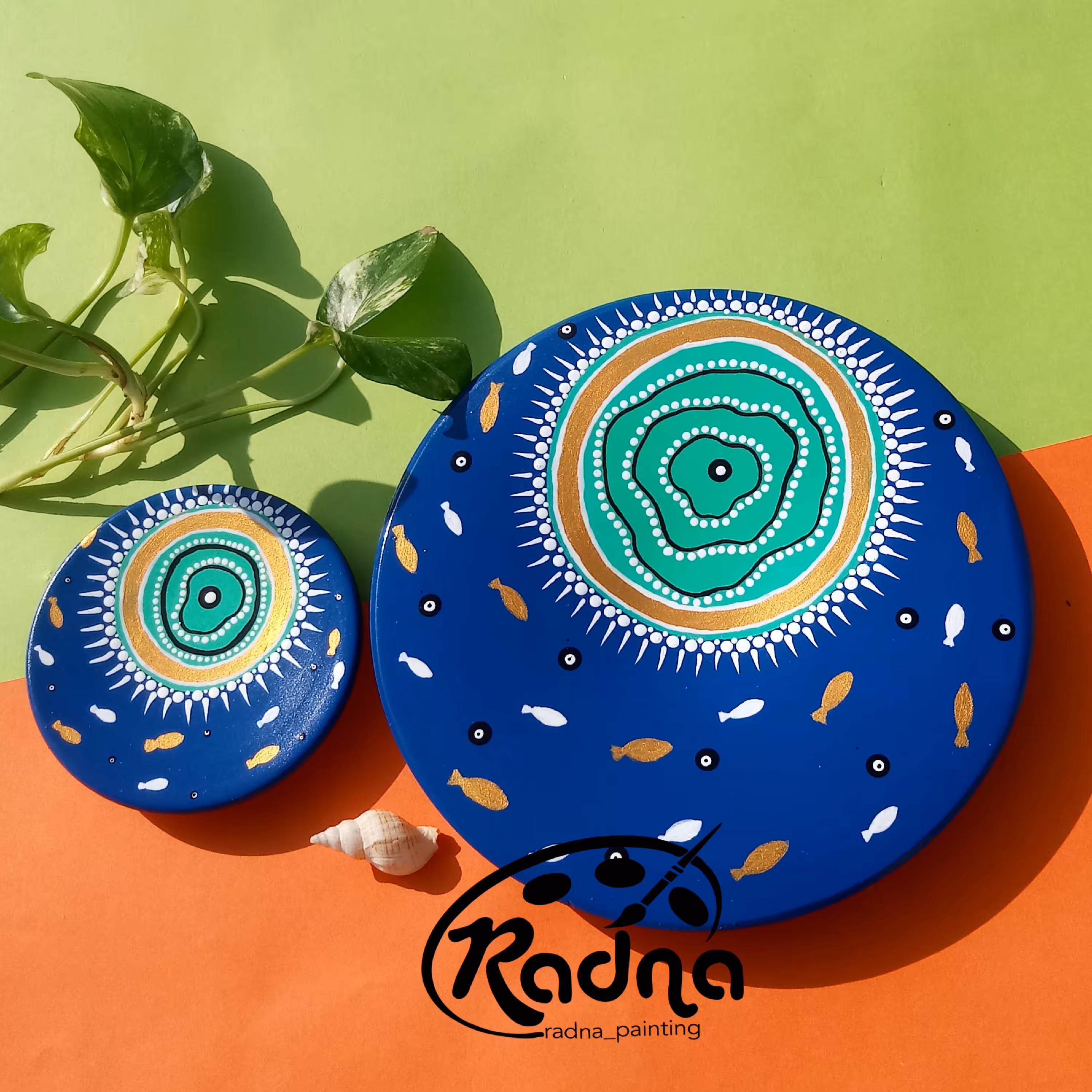 دیوارکوب سفالی حوض ماهی و چشم نظر